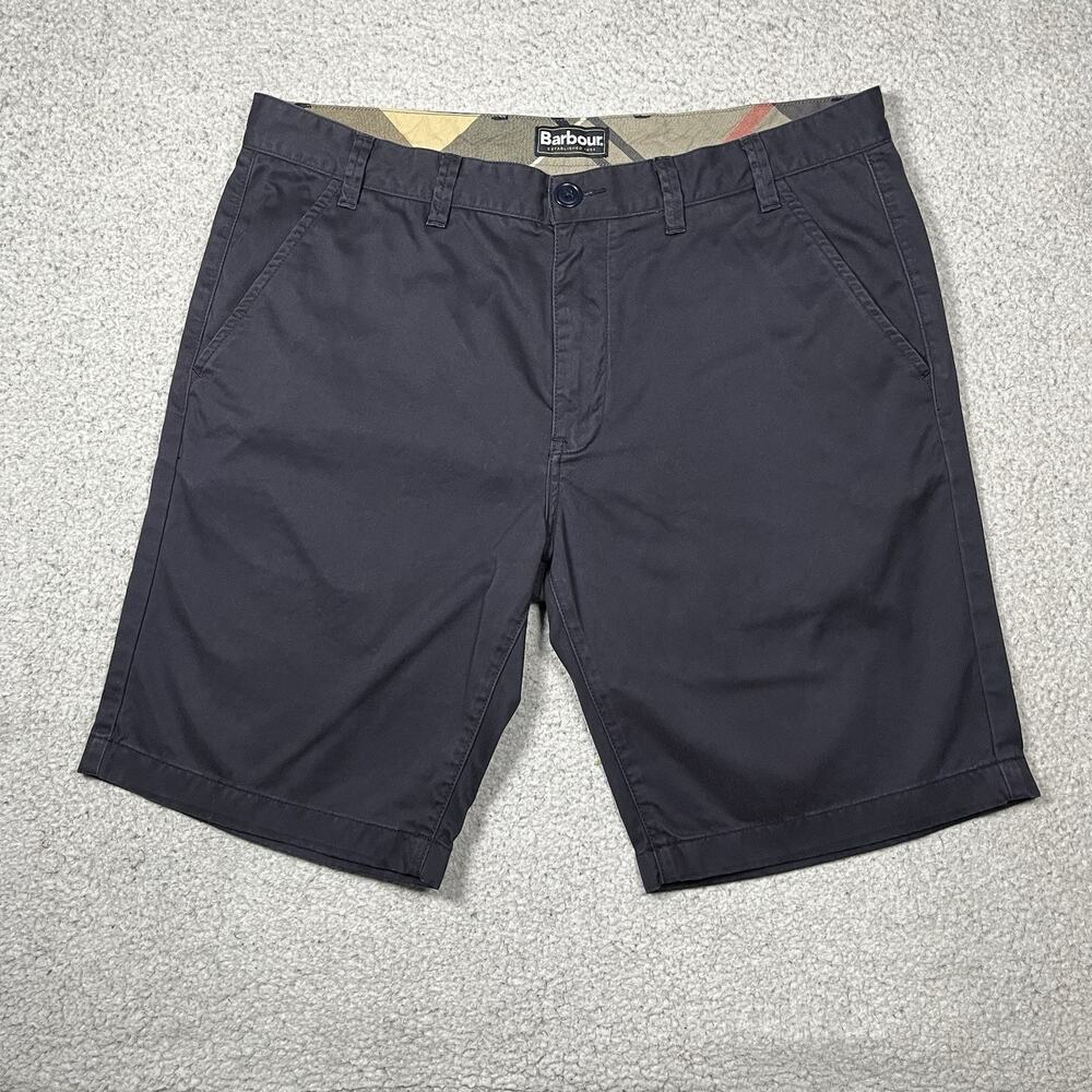 Barbour Shorts Mens 38 Blue Chino Straight Front Preppy Outdoor Casual
